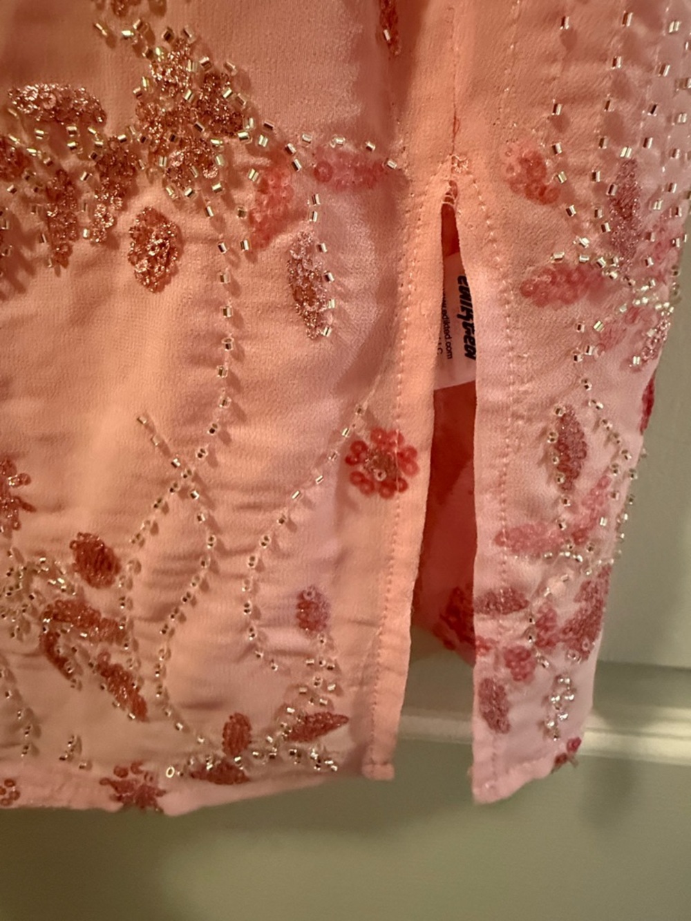 Edikted Romey Beaded Chiffon Mini Dress NWT SZ LARGE Festival Party Wedding Hot - Picture 12 of 15